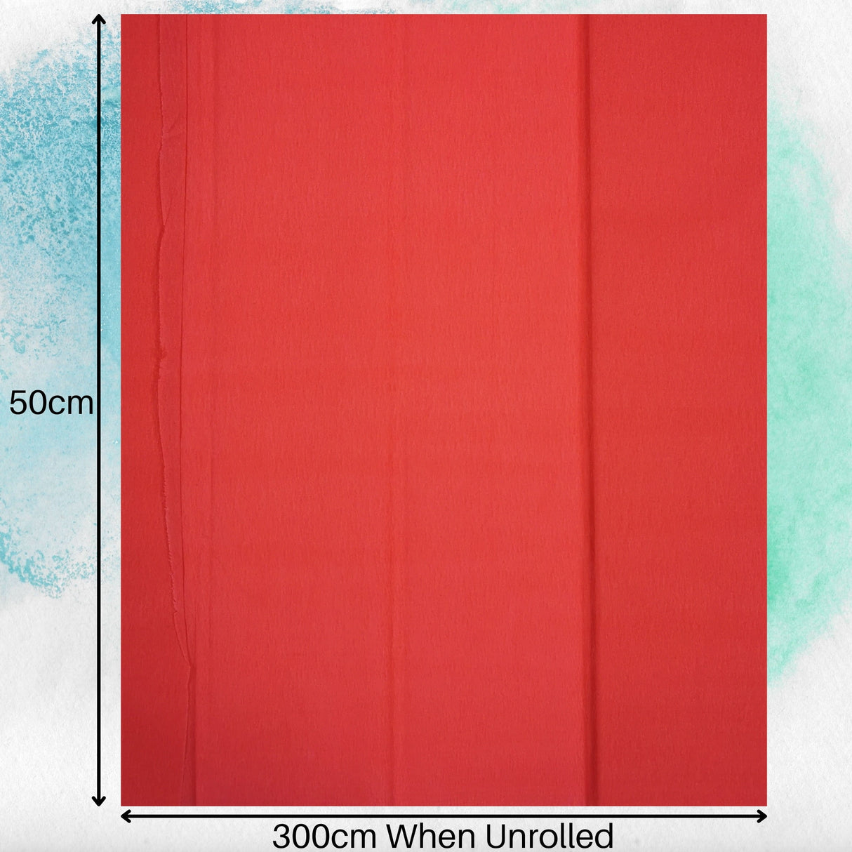 Red Crepe Paper Sheets Large Fold 50cm x 300cm