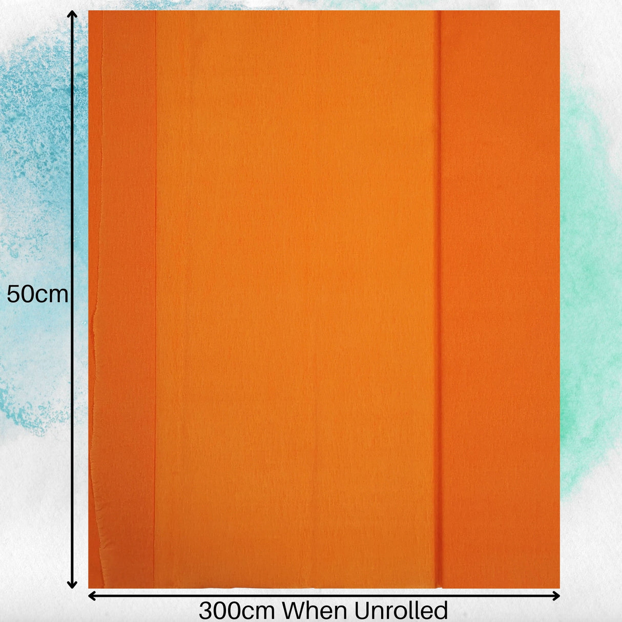 Extra Large Orange Crepe Paper Sheets For Flower Crafting & Gift Wrapping 50cmx300cm