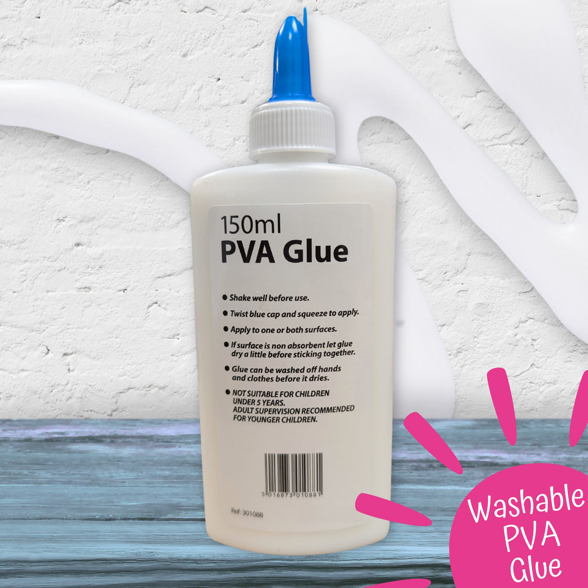 Washable PVA Glue 150ml Non-Toxic Craft Adhesive for Arts, Crafts & School Use