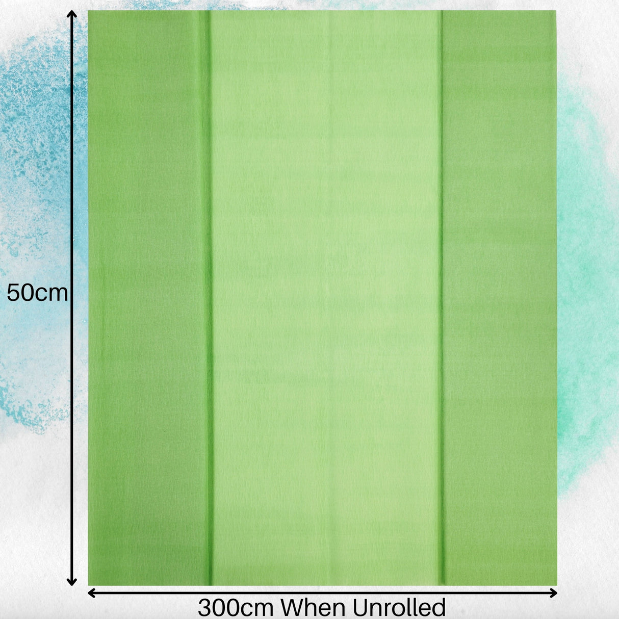 Light Green Crepe Paper Sheets Large Fold 50cm x 300cm