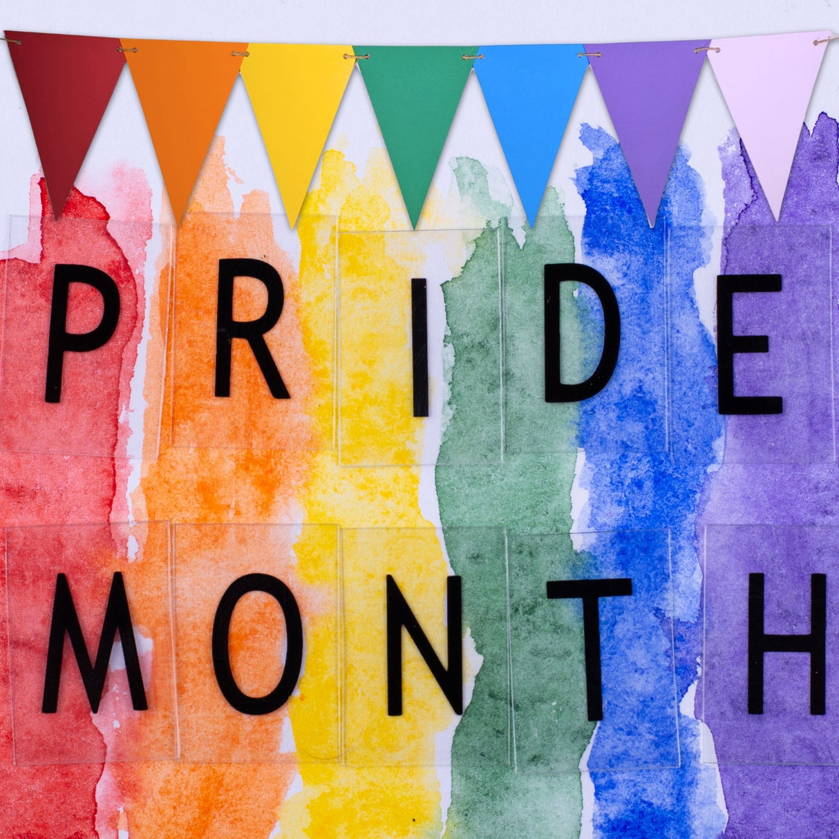 Rainbow Card Bunting – 28 Flags with 5m Jute String