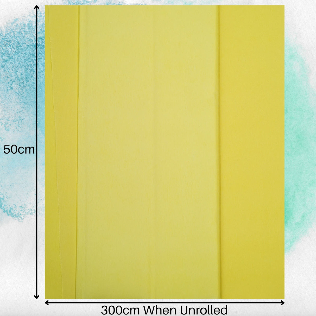 Yellow Crepe Paper Sheets Large Fold 50cm x 300cm