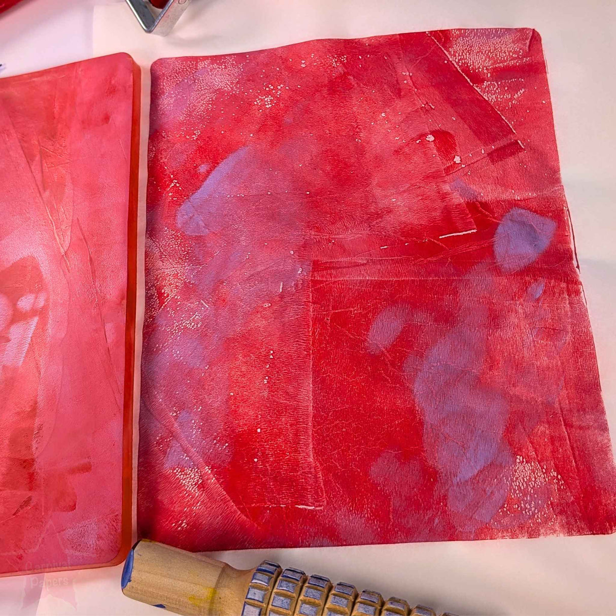 Gel Plate printing using A4 Wet Strength Tissue Paper