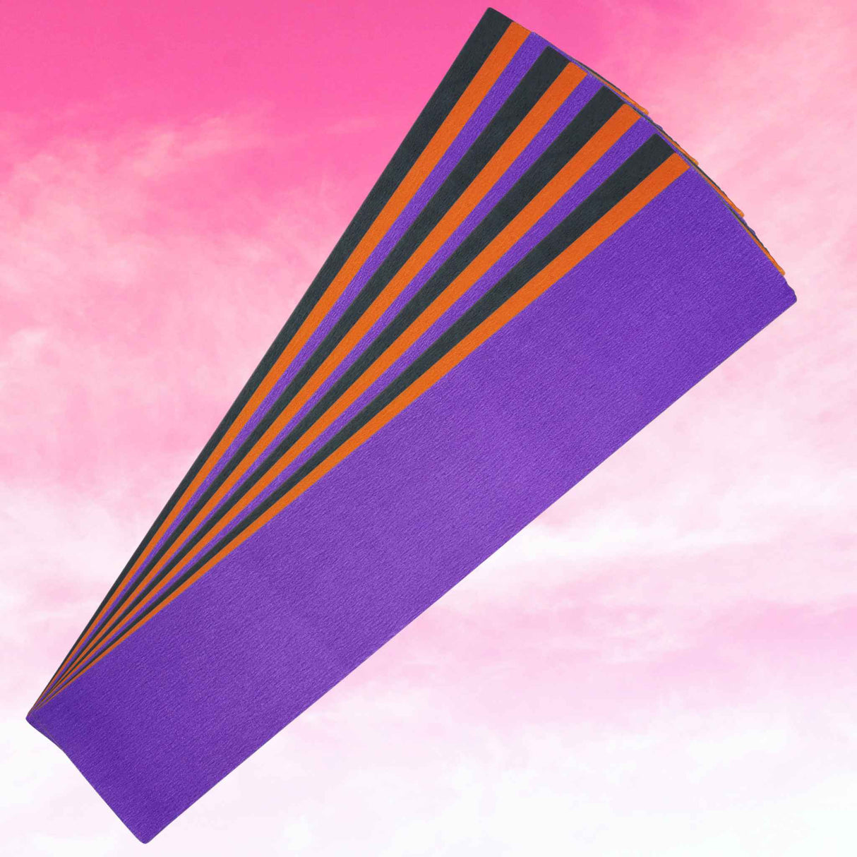 12 Halloween Crepe Paper 3m Sheets Black Orange Purple