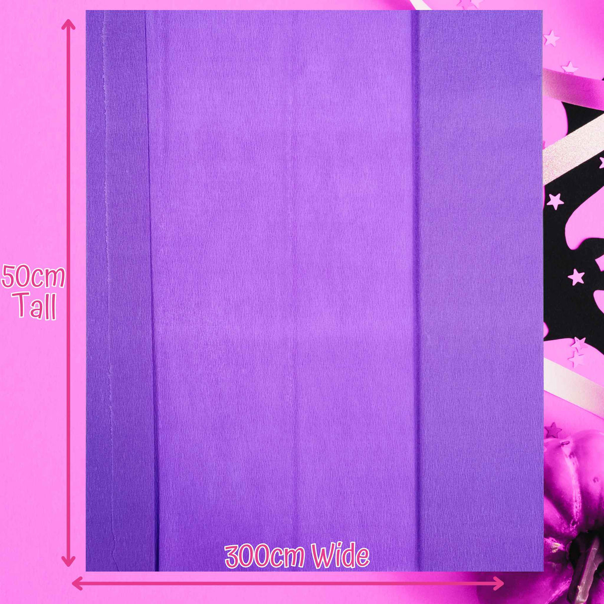 12 Halloween Crepe Paper 3m Sheets Black Orange Purple