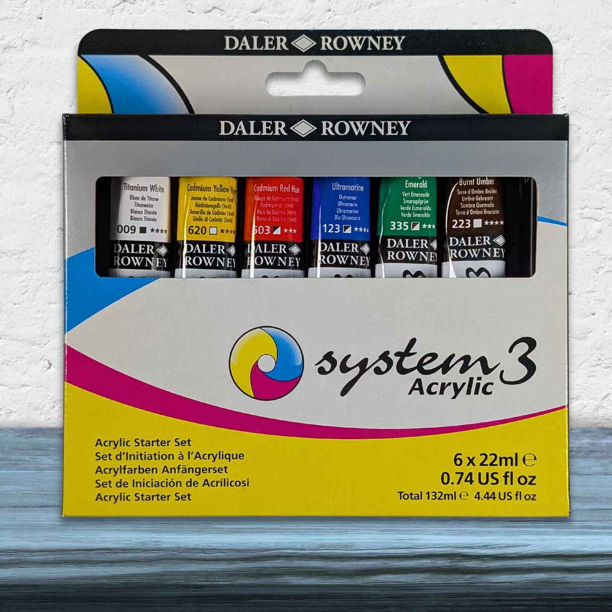 System 3 Acrylic Paint Starter Set of 6 x22ml Tubes