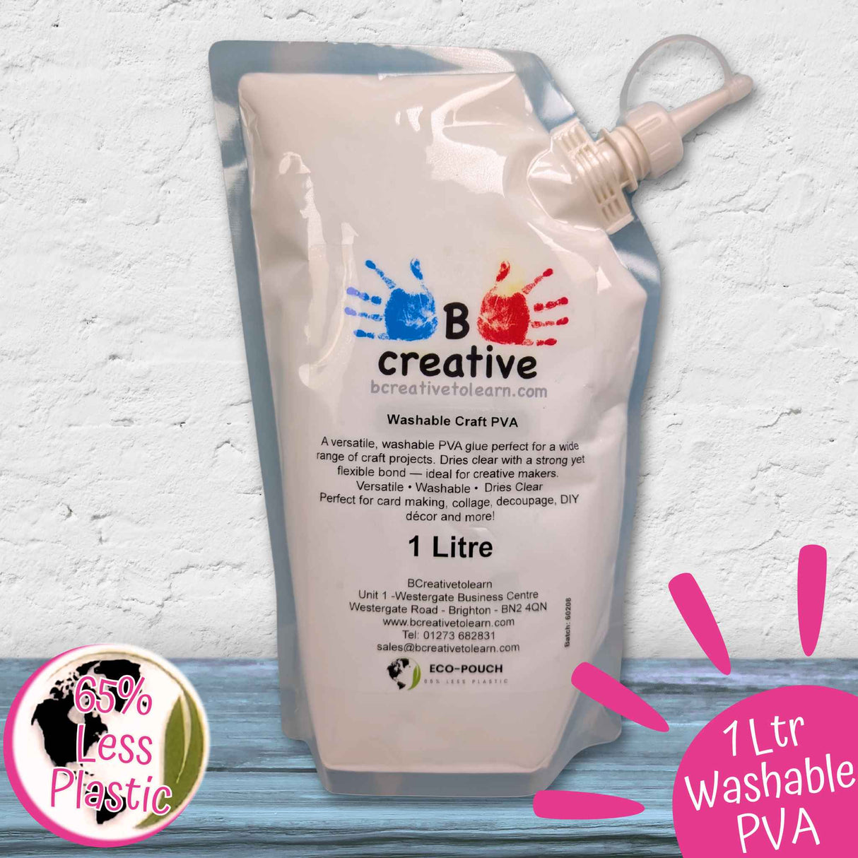 Washable PVA Glue – Strong Craft Glue 150ml, 500ml, 1 Litre & 5 Litre Eco Pouch