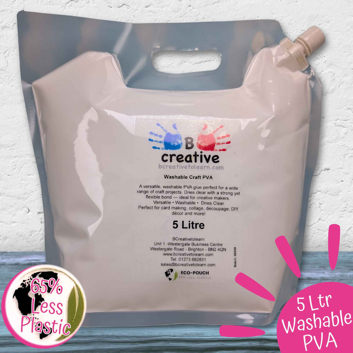Washable PVA Glue – Strong Craft Glue 150ml, 500ml, 1 Litre & 5 Litre Eco Pouch
