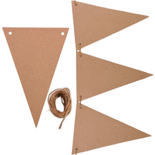Load image into Gallery viewer, Create Your Own Bunting 25 Recycled Kraft Card Bunting Flags With Jute String
