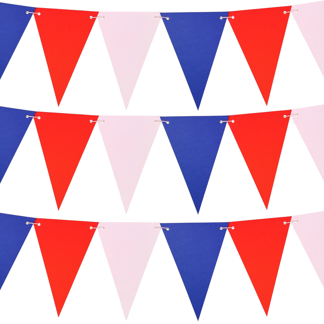 Jubilee Bunting Red, White & Blue Flags With String