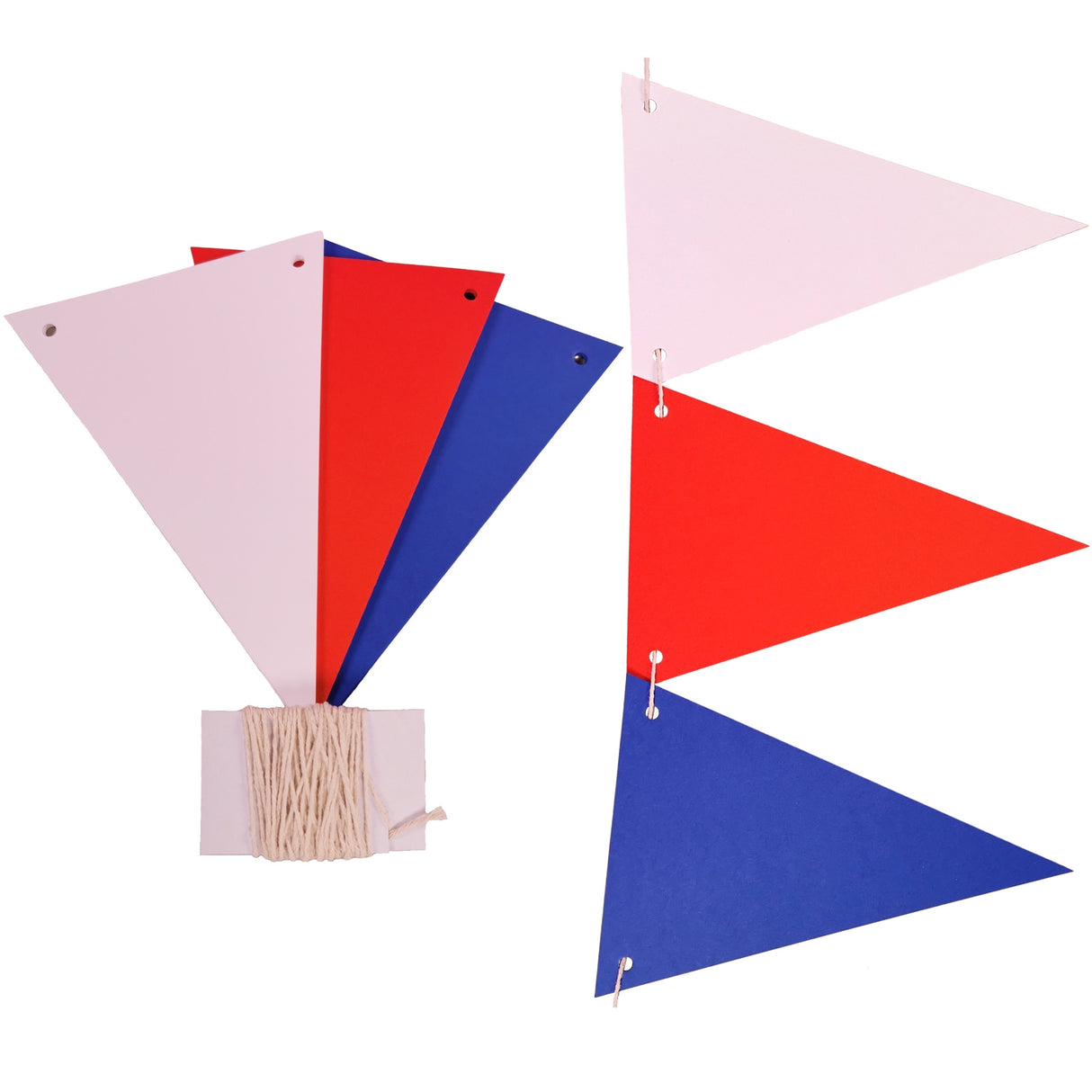 Jubilee Bunting Red, White & Blue Flags With String