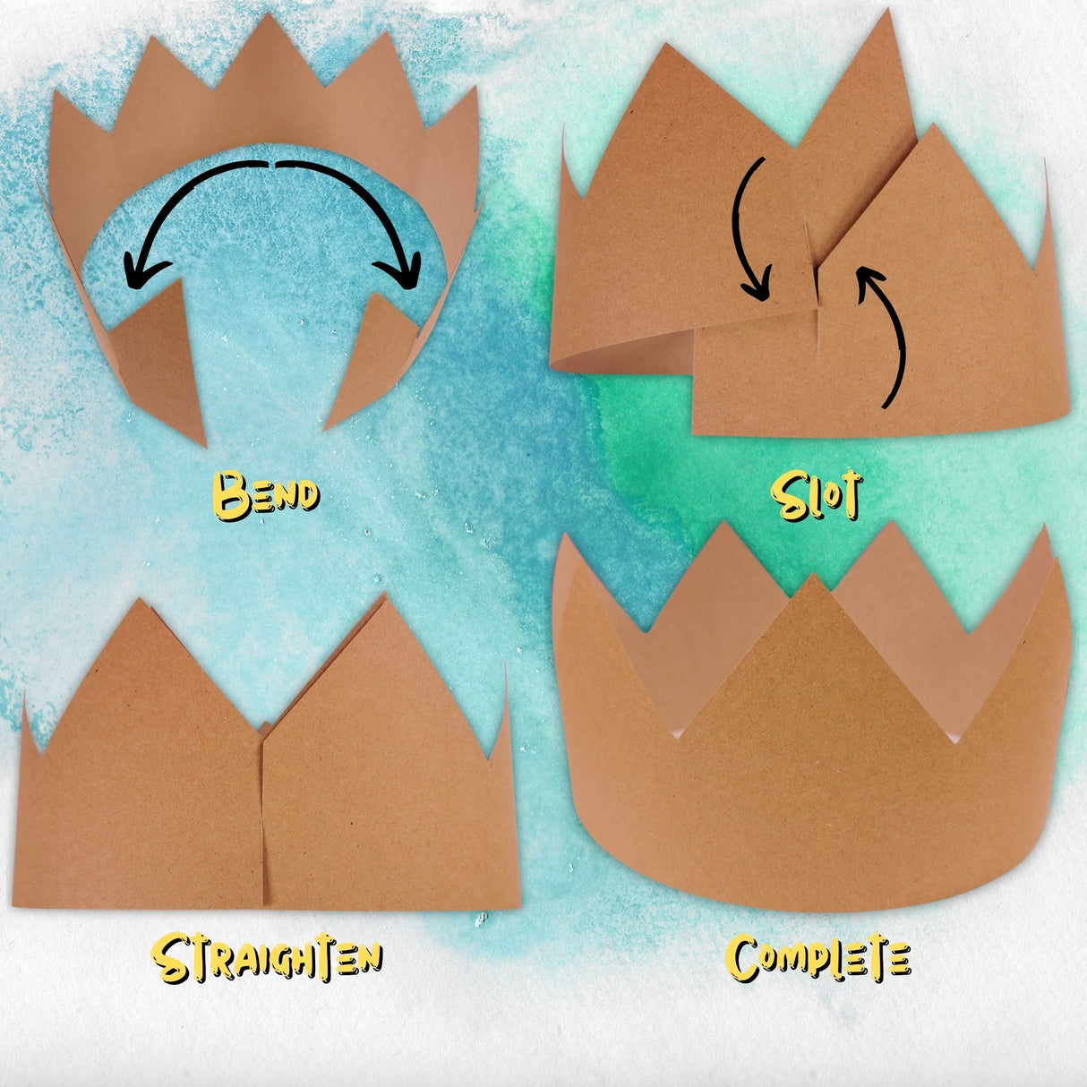 12 Create Your Own Recycled Kraft Crown Party Hats