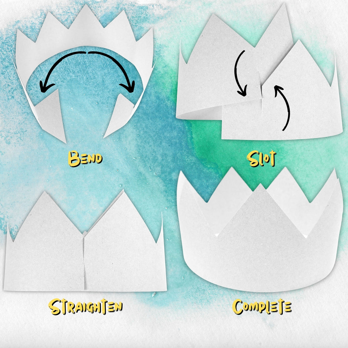 12 Create Your Own White Crown Party Hats