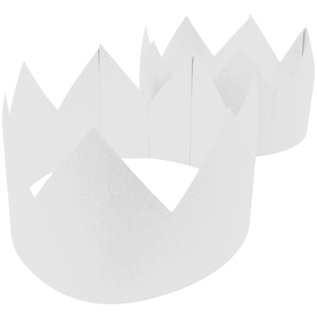 12 Create Your Own White Crown Party Hats