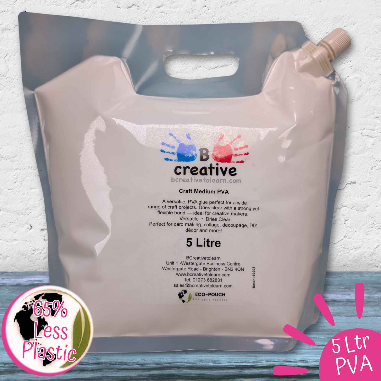 5-liter bag of B Creative PVA craft medium on a white background