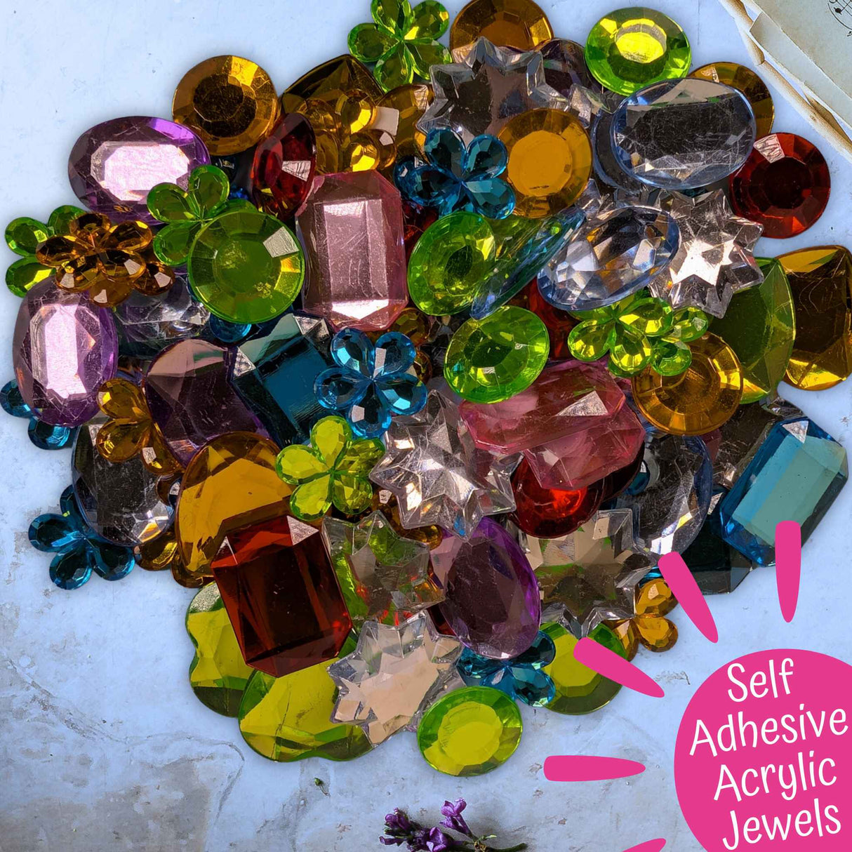 Peel & Stick Acrylic Jewels & Gemstones – Mixed Pack