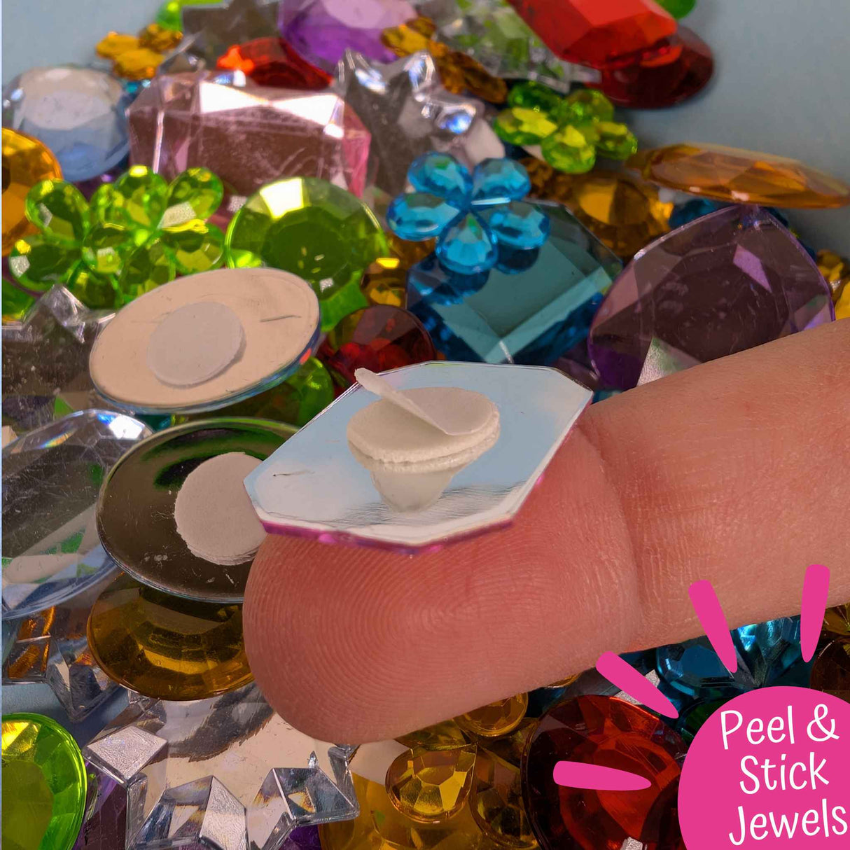 Peel & Stick Acrylic Jewels & Gemstones – Mixed Pack