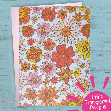 Floral patterned print on wet strength using a laser printer.
