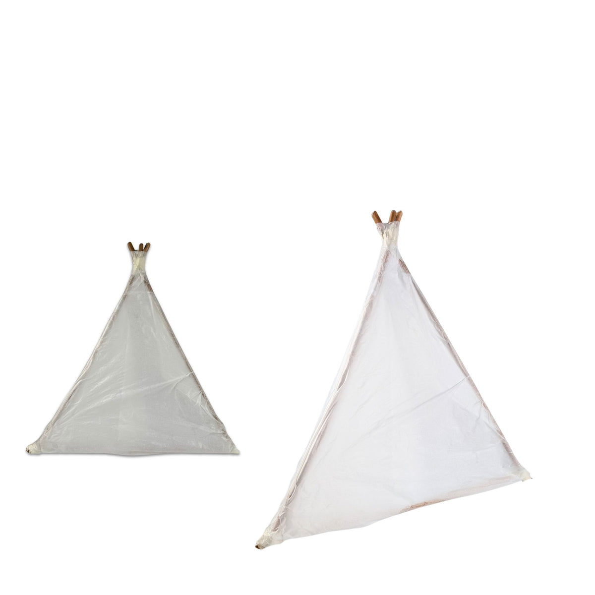 Small and standard white willow lanterns shown side by side