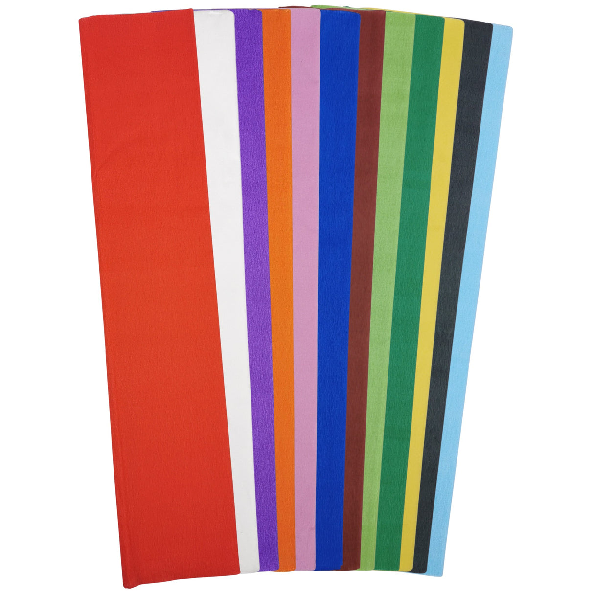 12 Extra Large Assorted Colour Crepe Paper Sheets For Flower Crafting & Gift Wrapping 50cm x 300cm