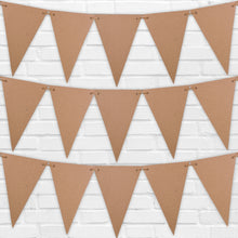 Load image into Gallery viewer, Create Your Own Bunting 25 Recycled Kraft Card Bunting Flags With Jute String
