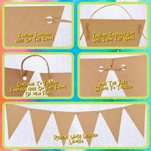 Load image into Gallery viewer, Create Your Own Bunting 25 Recycled Kraft Card Bunting Flags With Jute String
