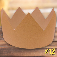 Load image into Gallery viewer, 12 Create Your Own Recycled Kraft Crown Party Hats
